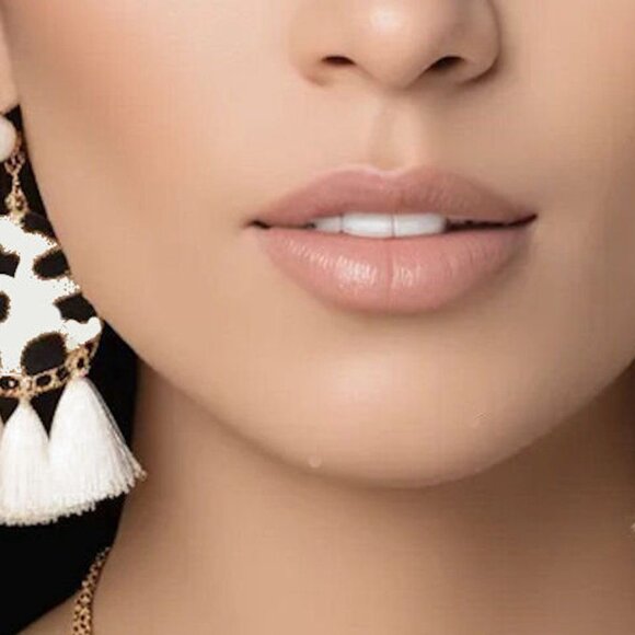 Leopard Print Jewelry Set, Leopard Tassel Jewelry Set - Picture 4 of 4